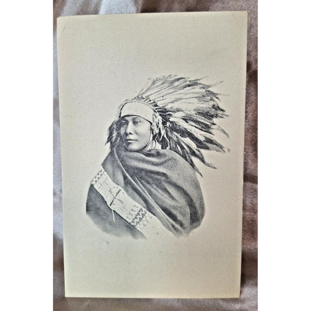 Antique Photo Postcard Portrait of Sitting Bull Lakota Sioux Chief from 1881 NOS